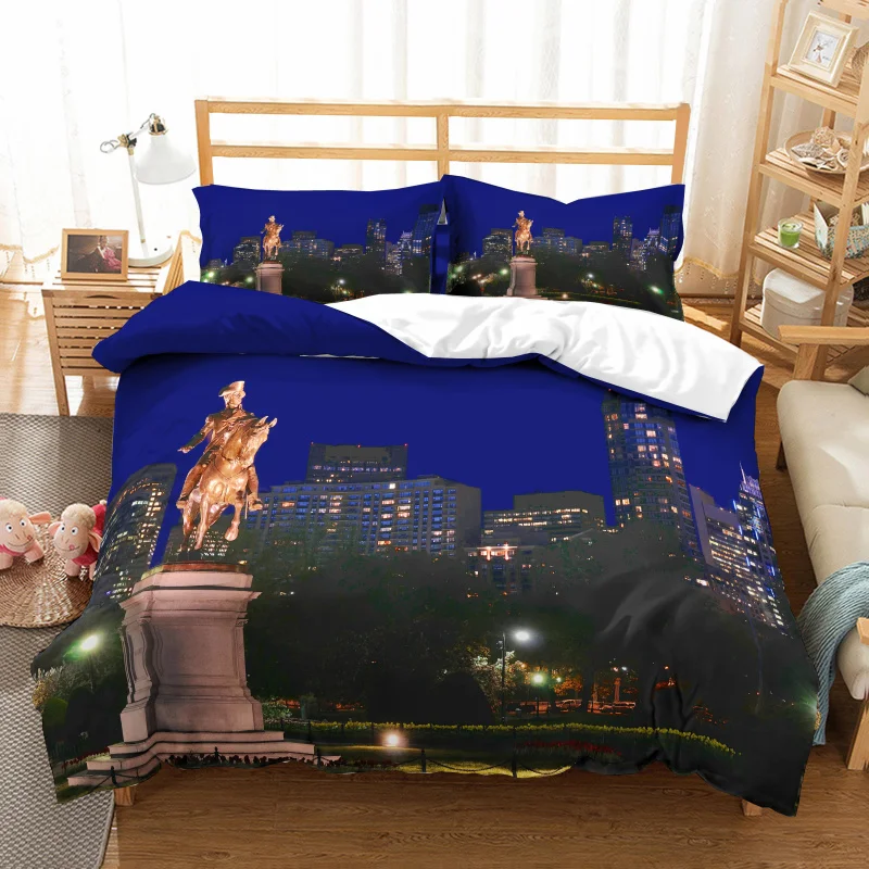 yi chu xin World city bedding sets queen size duvet cover set full bed Microfiber Fabric | Дом и сад