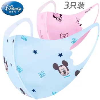 

3 pcs Disney Mickey Minnie Face Mask children mouth mask Reusable Anti-fog Dust-proof face mask Breathable Adjustable Mouth mask