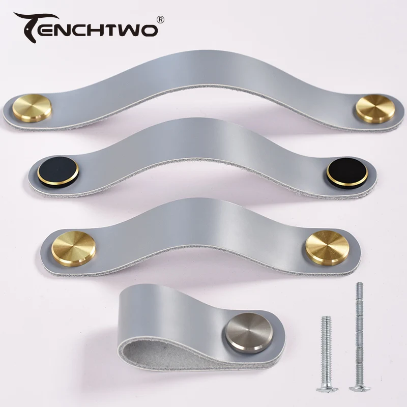 TENCHTWO, серый кожаный вертикальный ящик, комод, шкаф для ванной комнаты, современный гардероб, серебряная дверная ручка
