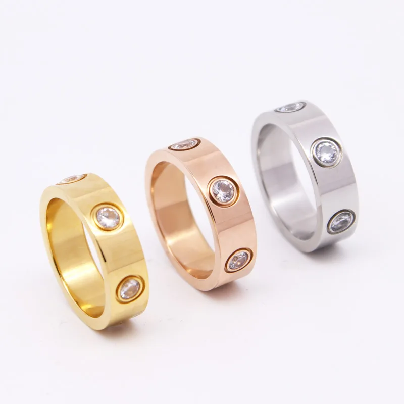 Crystal Ring For Women Titanium Steel