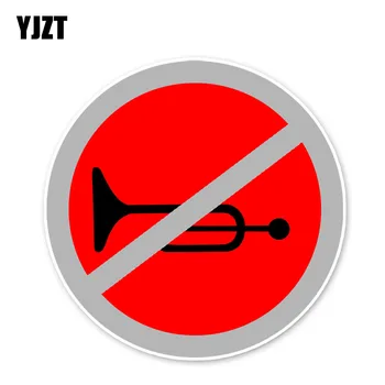 

YJZT 12.3*12.3CM Warning Sign Traffic Safety Prohibits Honking Car Stickers Accessories C30-0189