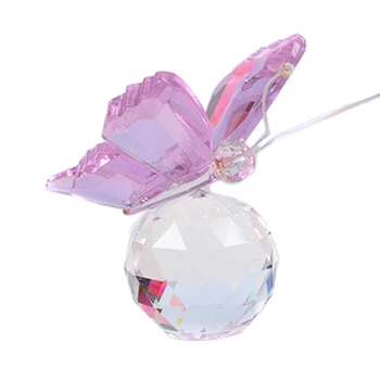 

Cute Crystal Butterfly Glass Crafts Natural Stones Animal Figurines Home Desktop Decor Ornaments Wedding Souvenir Gifts hot