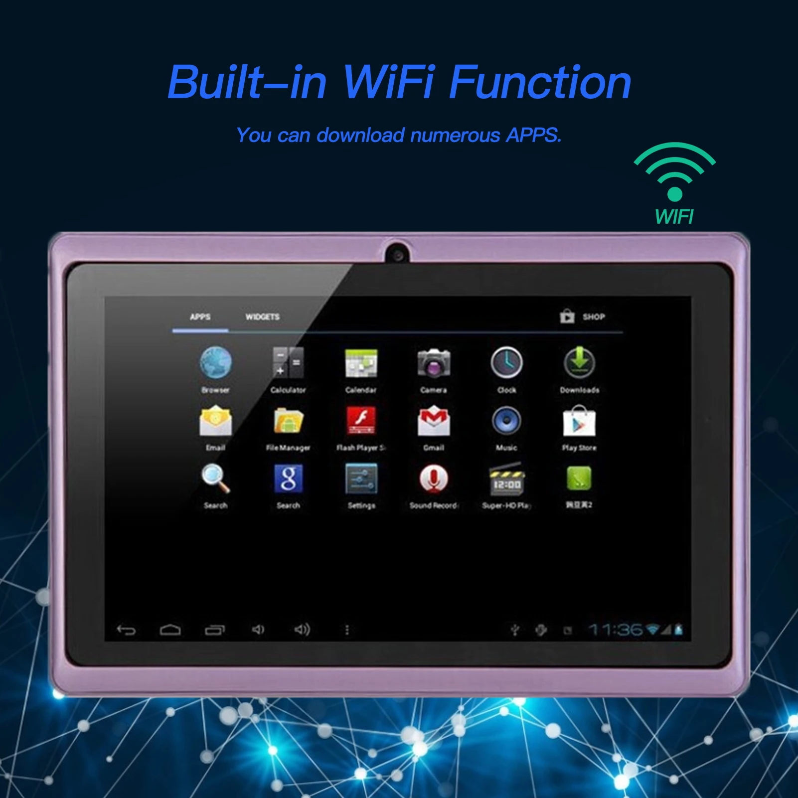 Presente para Crianças Polegada Tablet Android Quad-core Processador Wifi Versão Dupla Câmera Entretenimento Máquina Estudantes Adultos 7 3 Processador quad-core android com câmera dupla, para