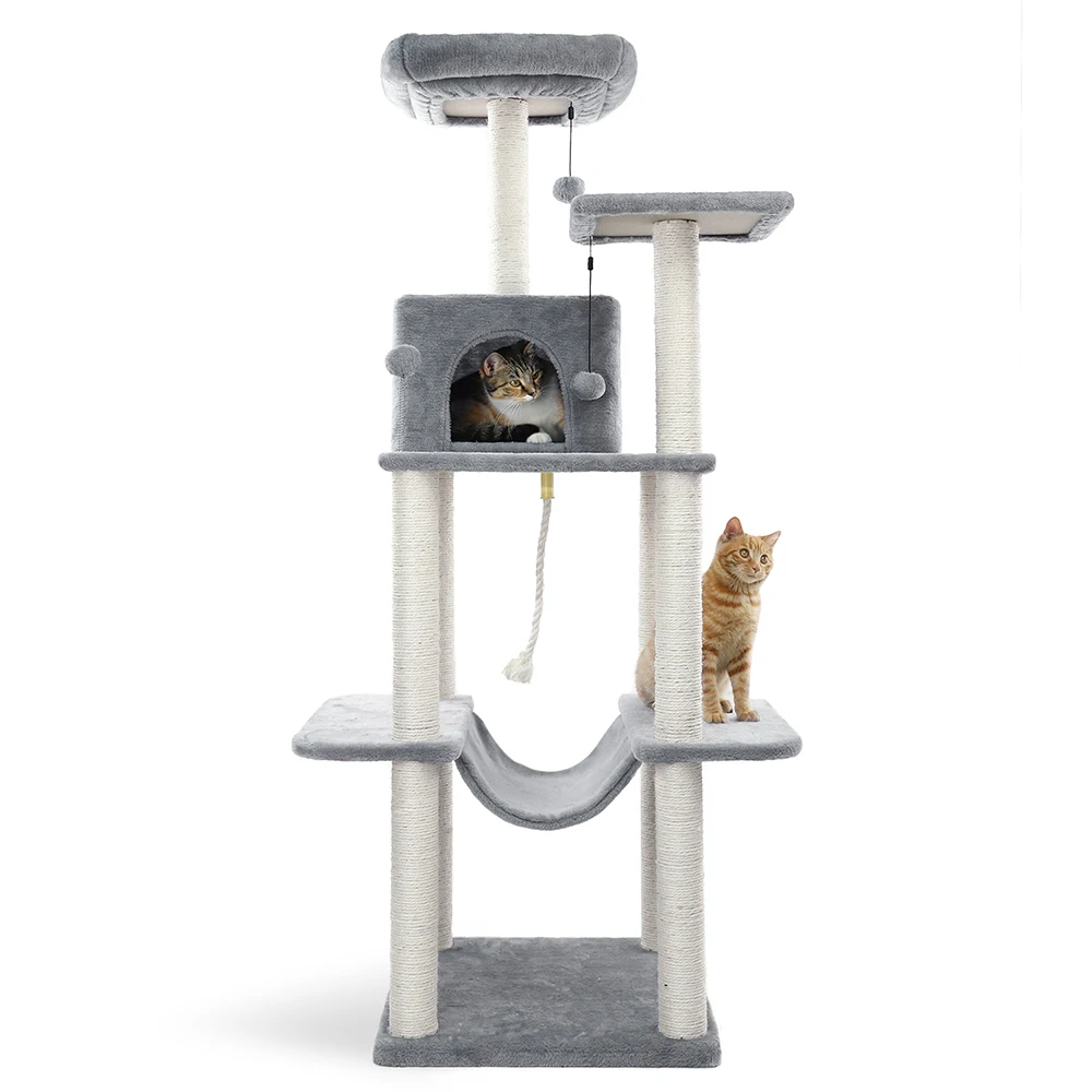 Домашняя H153cm Когтеточка для кошек с гамаком для скалолазания в раме забавная обучающая мебель для котенка домик для домашних животных