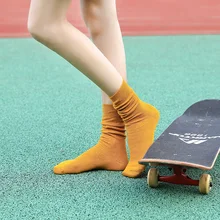 Осенне-зимние новые стильные носки в японском стиле хлопковые женские носки без пятки в стиле ретро однотонные Дышащие носки xi han wa