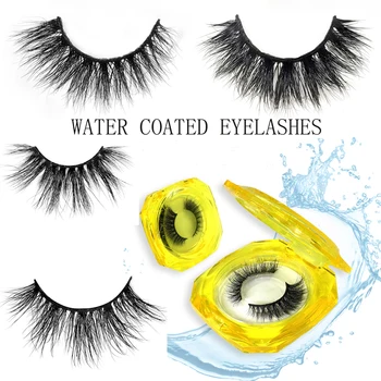 

NEW Reusable False Eyelashes Water-Activated Self-Adhesive Eyelashes Without Glue Makeup Eyelash Extension 3d Real Mink Lashes