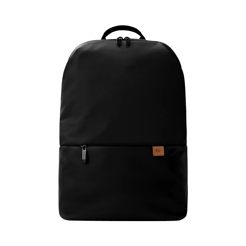Черный Xiaomi Простой повседневный рюкзак 20L большой емкости рюкзак для путешествий водонепроницаемый 15,6 дюймов ноутбук ощущение льда ткань сумки - Цвет: Черный