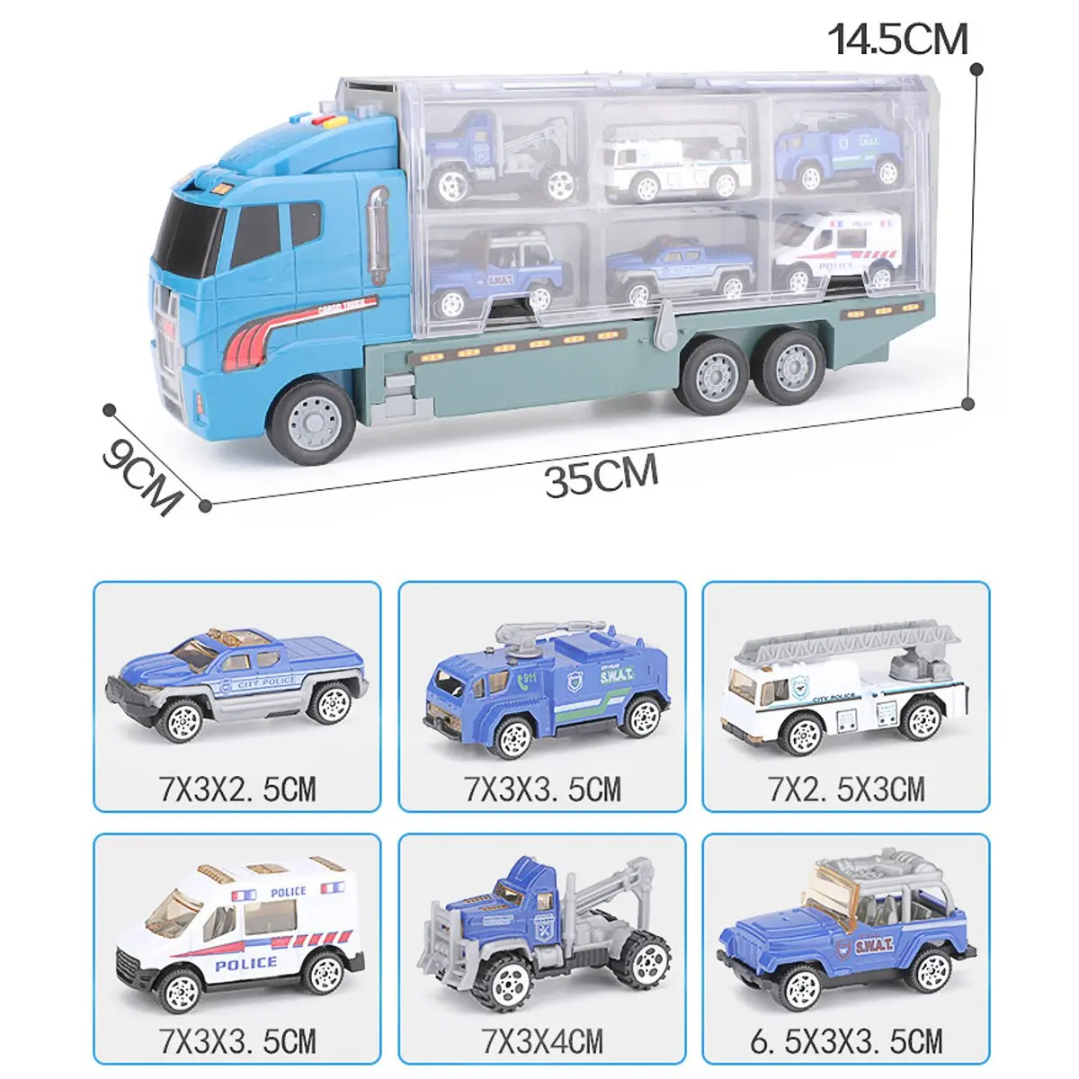 Ambulance 1: 64 модель автомобиля детская игрушка строительный Грузовик Экскаватор снос сплав модель автомобиля детский подарок на день рождения 7 шт. набор - Цвет: Ambulance