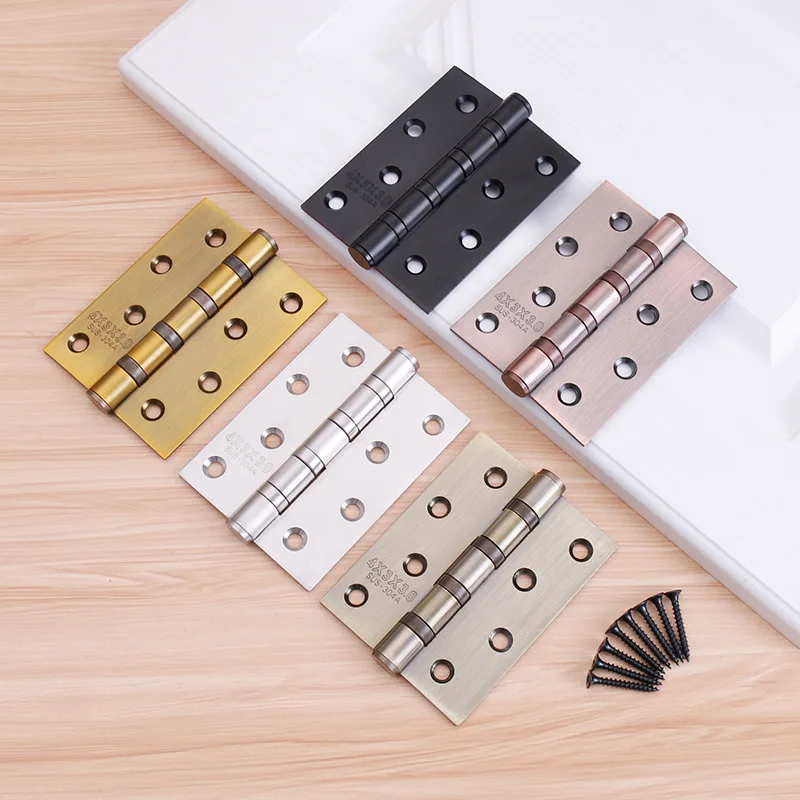 Stainless Steel Mute Flat Hinge Door Loose-Leaf 4 Inch Hinge Home Decoration Door And Window Folding Accessories 1PC