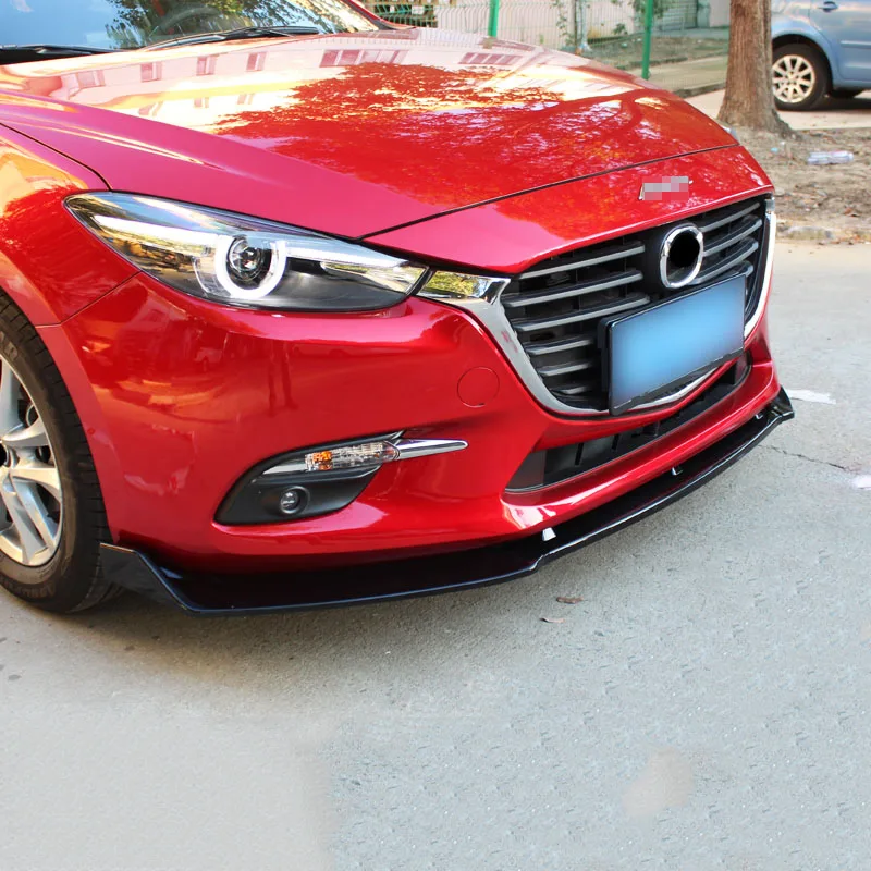3 шт. ABS черный передний бампер спойлер Накладка для Mazda 3 Axela- авто аксессуары