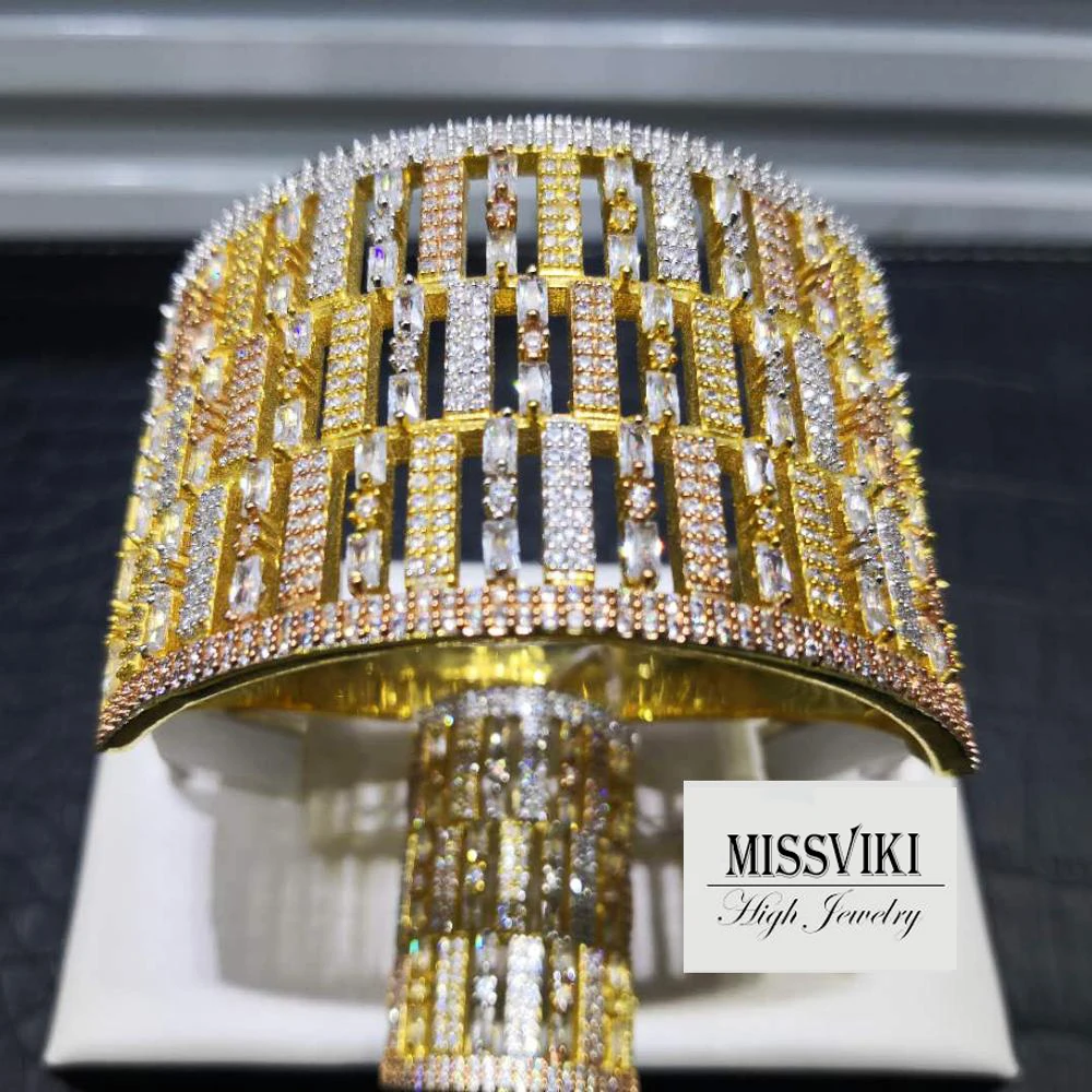 missvikki Brand Luxury Bold African Bangle Ring Set For Women Cubic Zircon Pave Party Wedding Saudi Arabic Dubai Jewelry Sets | Украшения и
