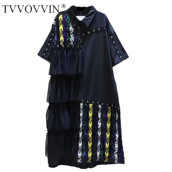 

Pocket Sequin loose Patchwork Shirt Women 2020 Summer Fashion New Style Temperament Turn Down Collar Short Sleeve Blouse 0O61