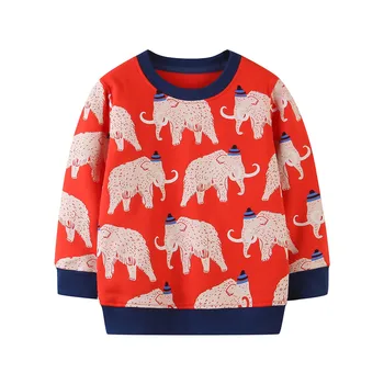 

Jumping Meters Baby Cotton New Sweatshirts with Animals Print Fashion Children Elephant Kids Autumn Sweatshirts