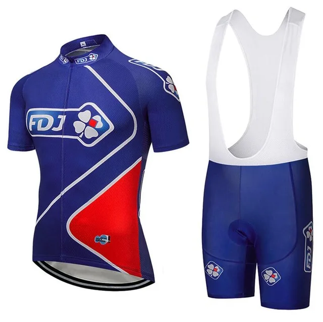 FDJ манга corta ciclismo джерси babero conjunto traje bicicleta Maillot Ropa ciclismo bicicleta Ropa MTB bicicleta Ropa dep - Цвет: 3