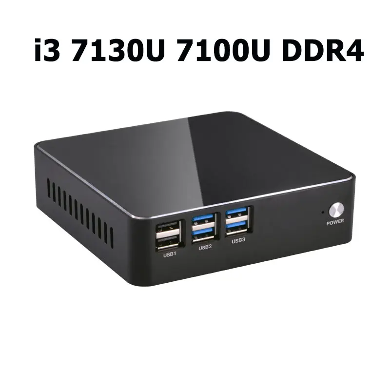 i3 7130U 7100U DDR4 Дешевые Intel i3 7100U i5 7200U i7 мини-компьютер DDR4/DDR3 Win10 Linux Barebone портативный ПК 4K HTPC медный вентилятор 6* USB HDMI VGA WiFi - Цвет: i3 7130U 7100U DDR4