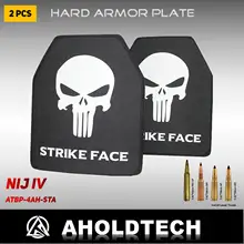 Aholdtech – gilet balistique, 2 pièces 10X12 NIJ niveau IV 4, Stand Alone, panneau dur PE + Alu, plaque pare balles, armure corporelle