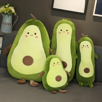 

53-115CM cute avocado plush toy doll creative fruit super soft strip pillow fat toot child filled avocado doll girl birthday gif