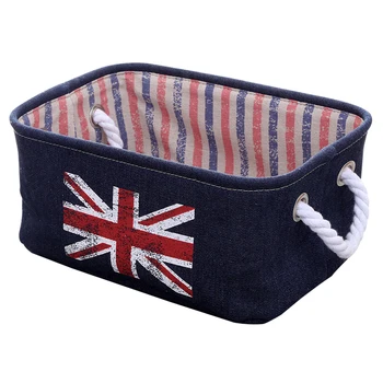 

United Kingdom Flag Sundries storage box kids room Neatening Storage basket cotton linen cesto de roupa suja small middle large