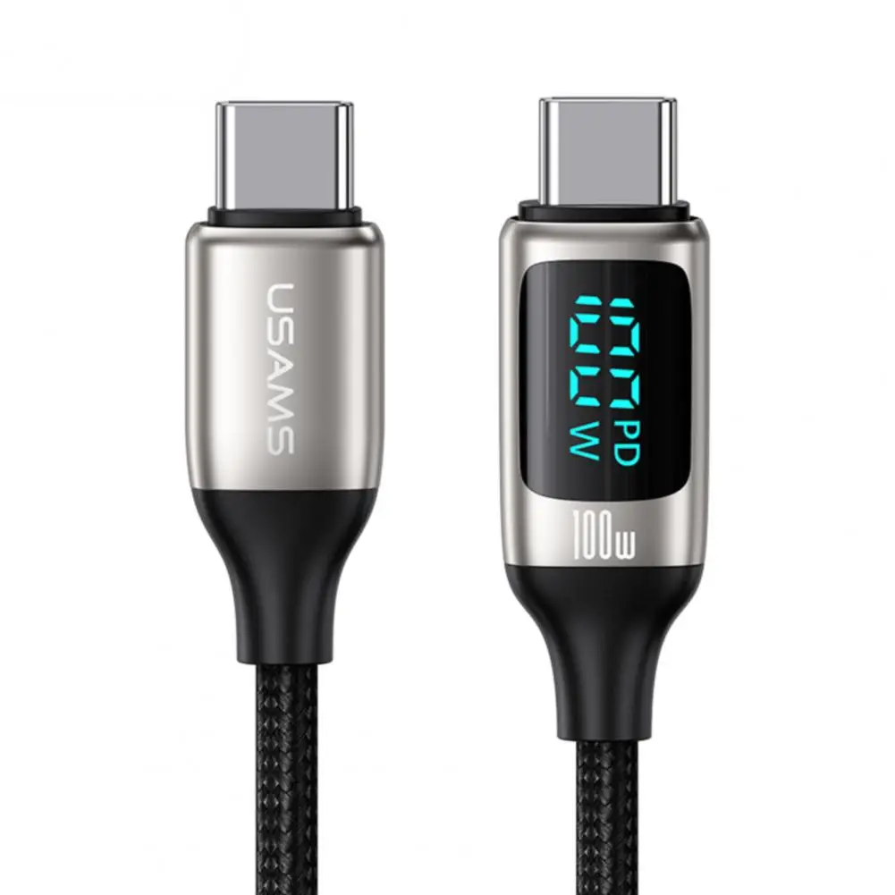 SOOPII 100W Zinc Alloy Braided Right Angle USB C to USB C Cable with LED  Display