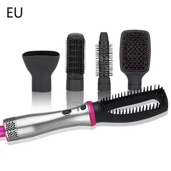 

New 5-in-1 Multi-function Hot Air Comb Inner Button Fluffy Wave Curler Dual-use Straight Hair Combs T4MB