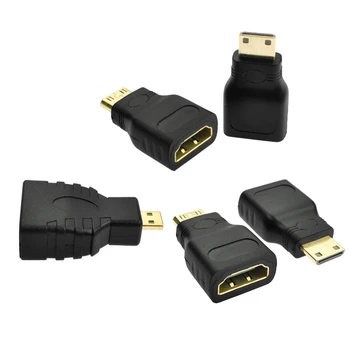

5 Pack Mini HDMI Adapter Gold Plated Mini HDMI Male to HDMI Female High Speed HDMI Type C to Type a Compatible for Raspberry Pi