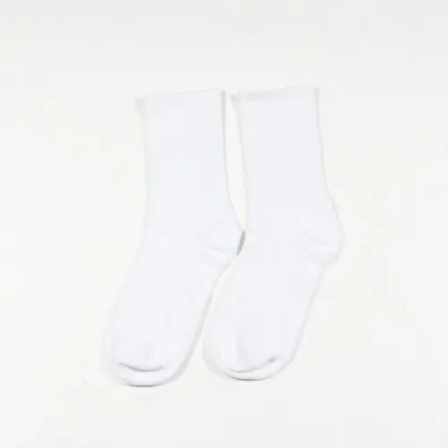 White A 3 пар/лот = 6 штук, Осень-зима, яркие цвета, длинные носки, модные женские одноцветные длинные хлопковые носки, повседневные женские - Цвет: White A