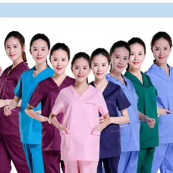 

Hospital Doctors Medical Sets long-sleeved Uniforms Suits Dental Clinic Beauty Salon Workwear Clothes nursing scrubs tops pants