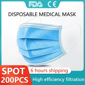 

Dropshipping Top quality Disposable Mask Masks 3-Ply Anti-Dust Nonwoven Elastic Earloop Mouth Face Masks Fast Delivery DHL #0256