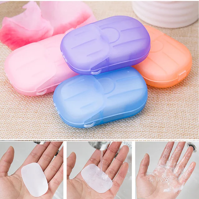 80/60/40/20PCS Disposable Soap Sheets Outdoor Travel Portable Hand Washing Bath Clean Scented Slice Sheets for Portable Box Soap 1