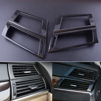 

beler 2pcs Carbon Fiber Texture Dashboard Side Air Conditioning Vent Outlet Cover Frame Trim Fit For BMW X5 E70 X6 E71 2008-2013