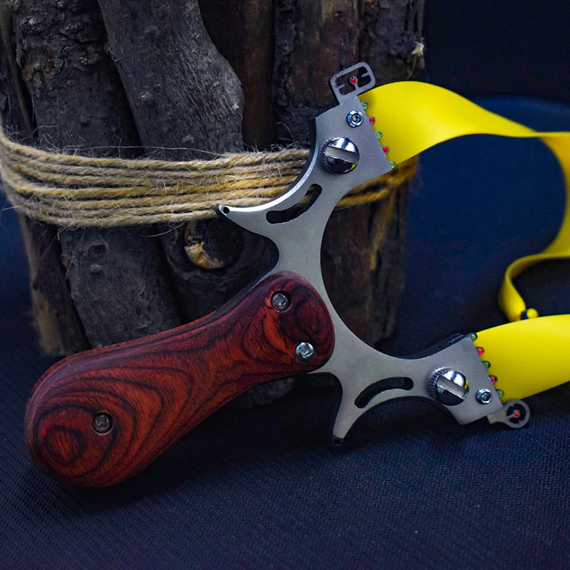 Slingshot catapult hunting stainless steel with rubber band mud ball outdoor shooting game slingshot accessories
