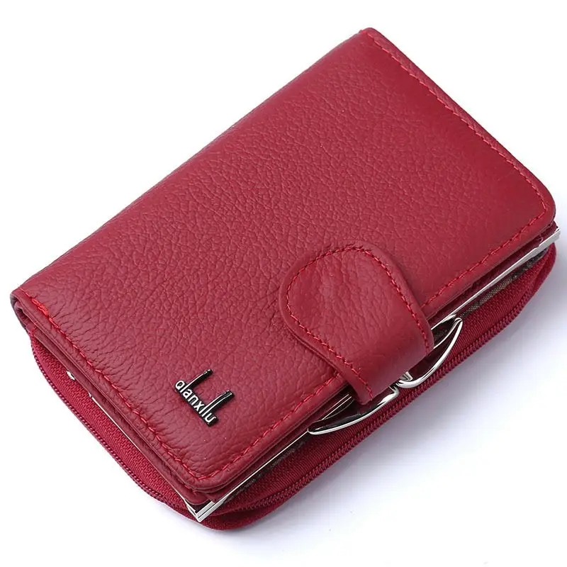 Qian Xi Lu women's wallets Cortex zipper and hasp purses (Red)12.5*8.5*4cm Qian Xi Lu women's wallets Cortex zipper and hasp purses (Red)12.5*8.5*4cm