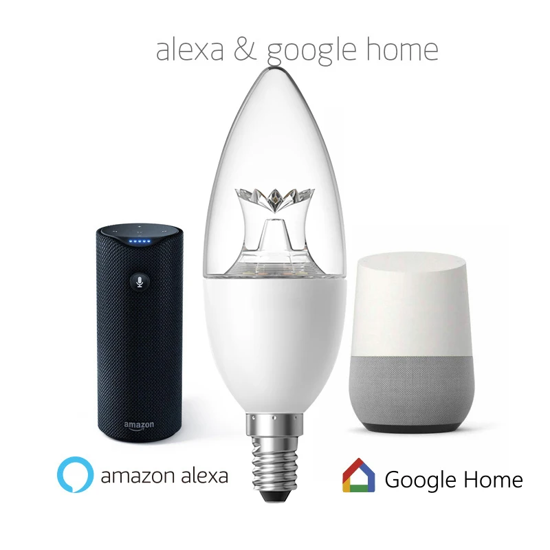 Wi-fi-лампочка Инновационная светодиодная лампа E27/E14/B22/E26 Wake-Up теплая умная лампа работает с Alexa Google Home рождественские огни