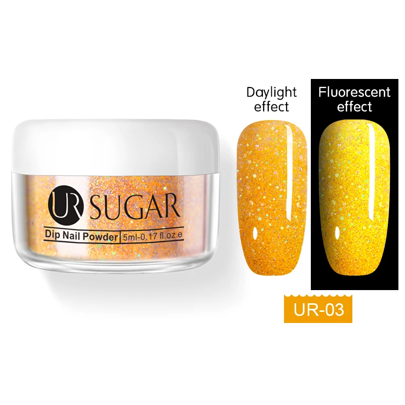 3 Ur Sugar 5 мл флуоресцентный блеск Dip порошок для ногтей голографический градиентный французский пигмент погружающийся порошок для ногтей украшение для ногтей - Цвет: 3