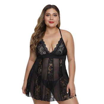 

Women's Sexy Underwear Lingerie Plus Size xl-5xl Flower Hole Lace Breathable Female Pajamas Erotic Women Sexy Costumes