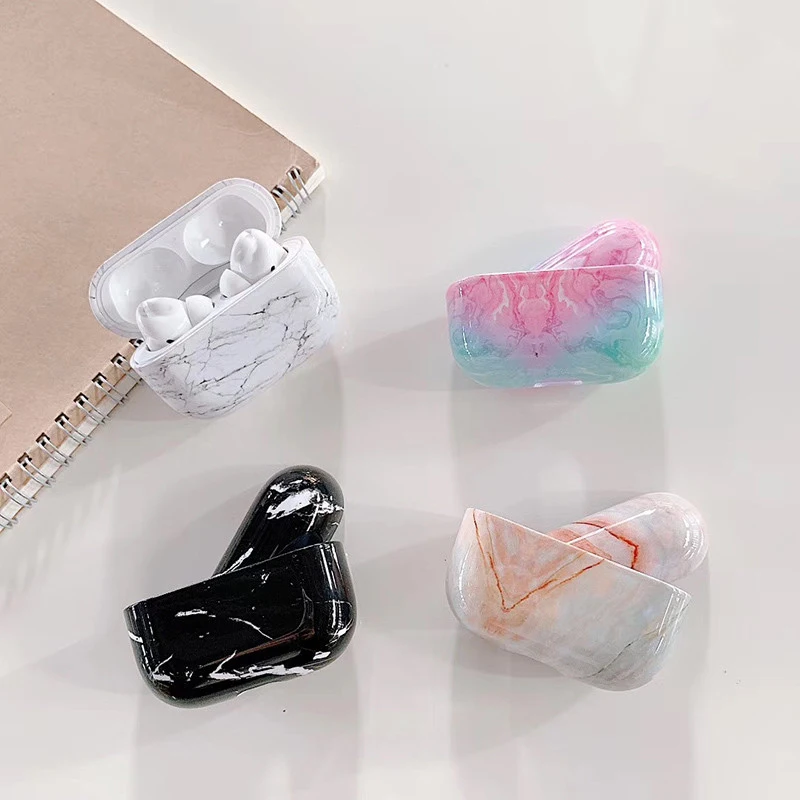 Pokrowiec чехол для Airpods 2 1 pro роскошный под мрамор hoesjes прозрачный Apple Air pods Airpod Чехол Etui