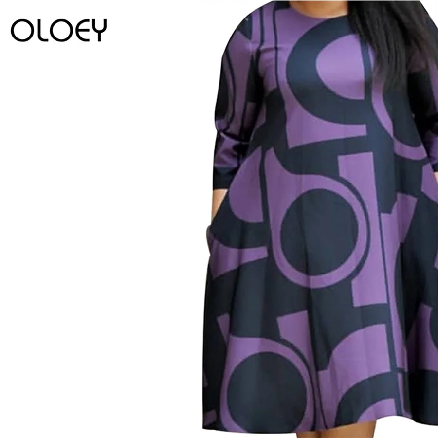Африканская женская одежда стиль платья больших размеров для женщин платье-миди модная одежда в винтажном стиле; классические платья больших размеров - Цвет: Фиолетовый