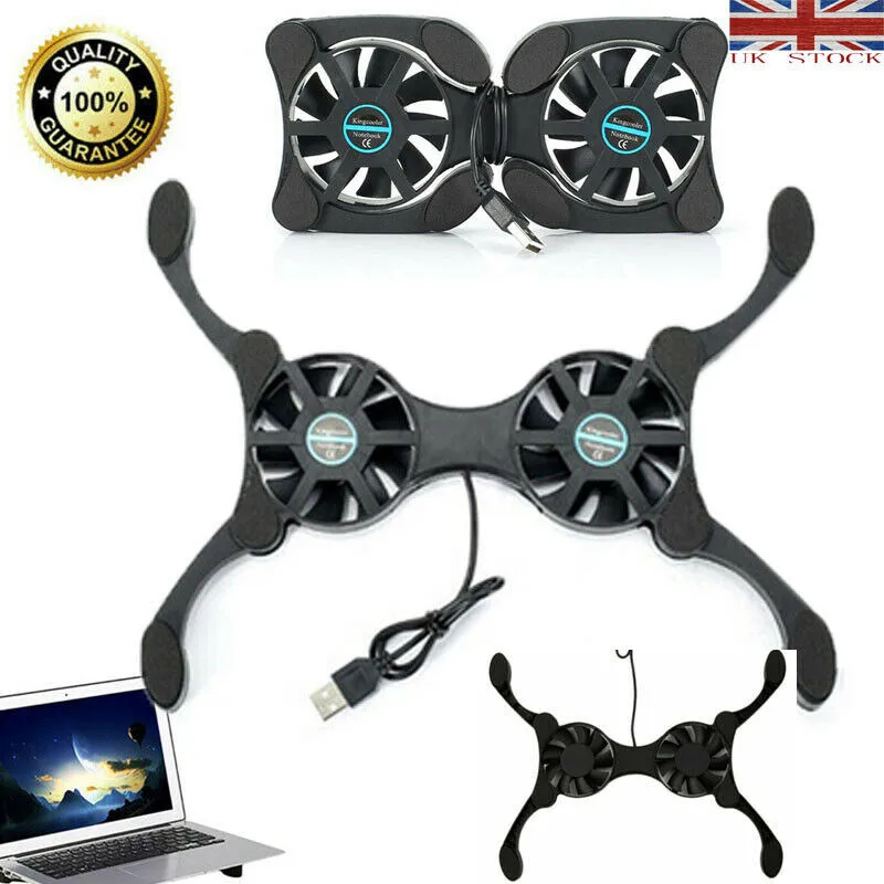 

PYMH Portable Mini Notebook Cooler Laptop Foldable USB Double Cooling Fan Pad Stand Computer