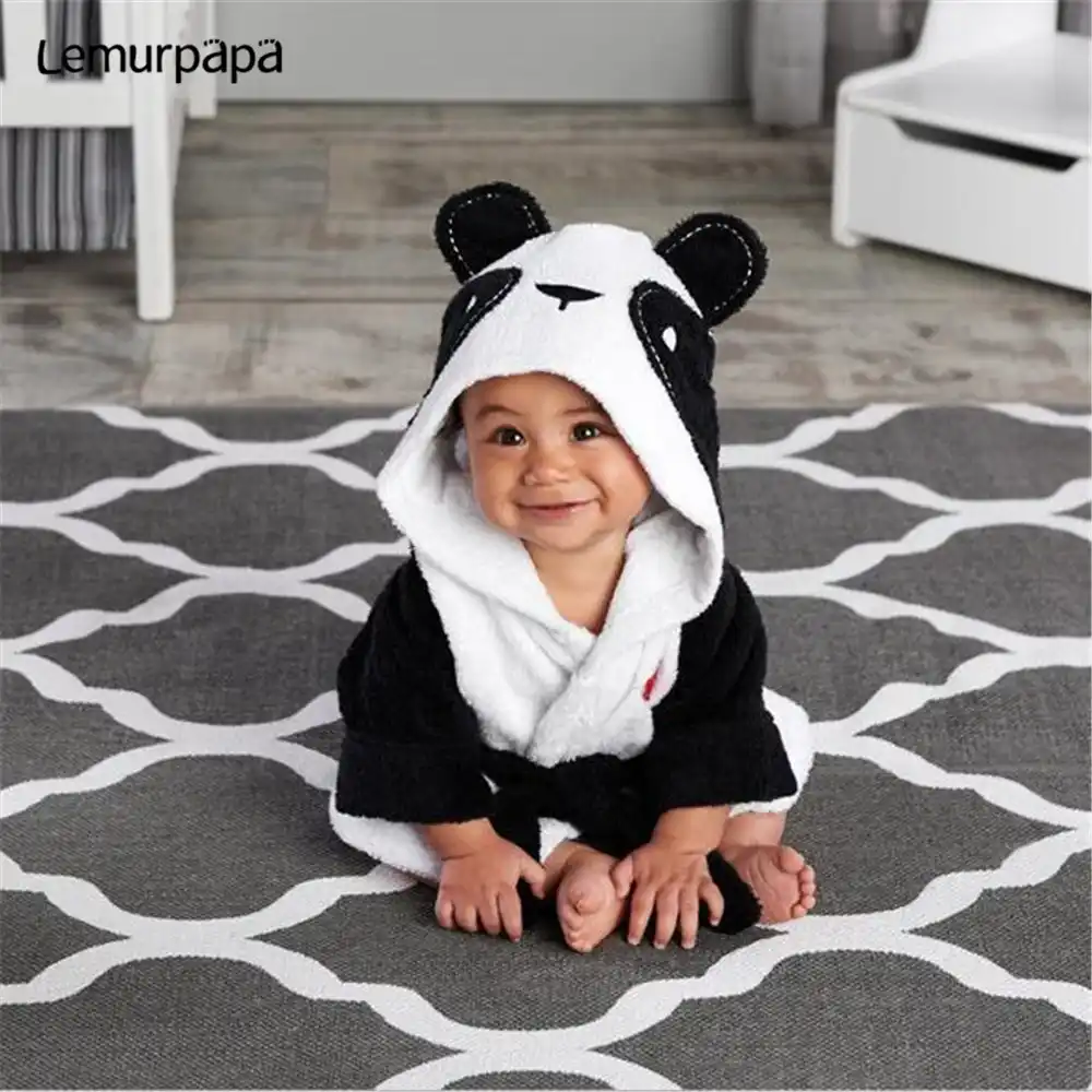 panda hooded baby towel