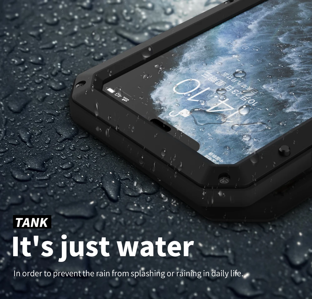 30 шт./лот, водонепроницаемый чехол, усиленная защита, металлический алюминиевый чехол для iPhone 11 Pro Max XR XS MAX 6 6S 7 8 Plus X