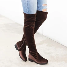 HEFLASHOR/узкие сапоги; пикантные замшевые женские зимние сапоги; женские модные зимние сапоги до бедра; женская обувь