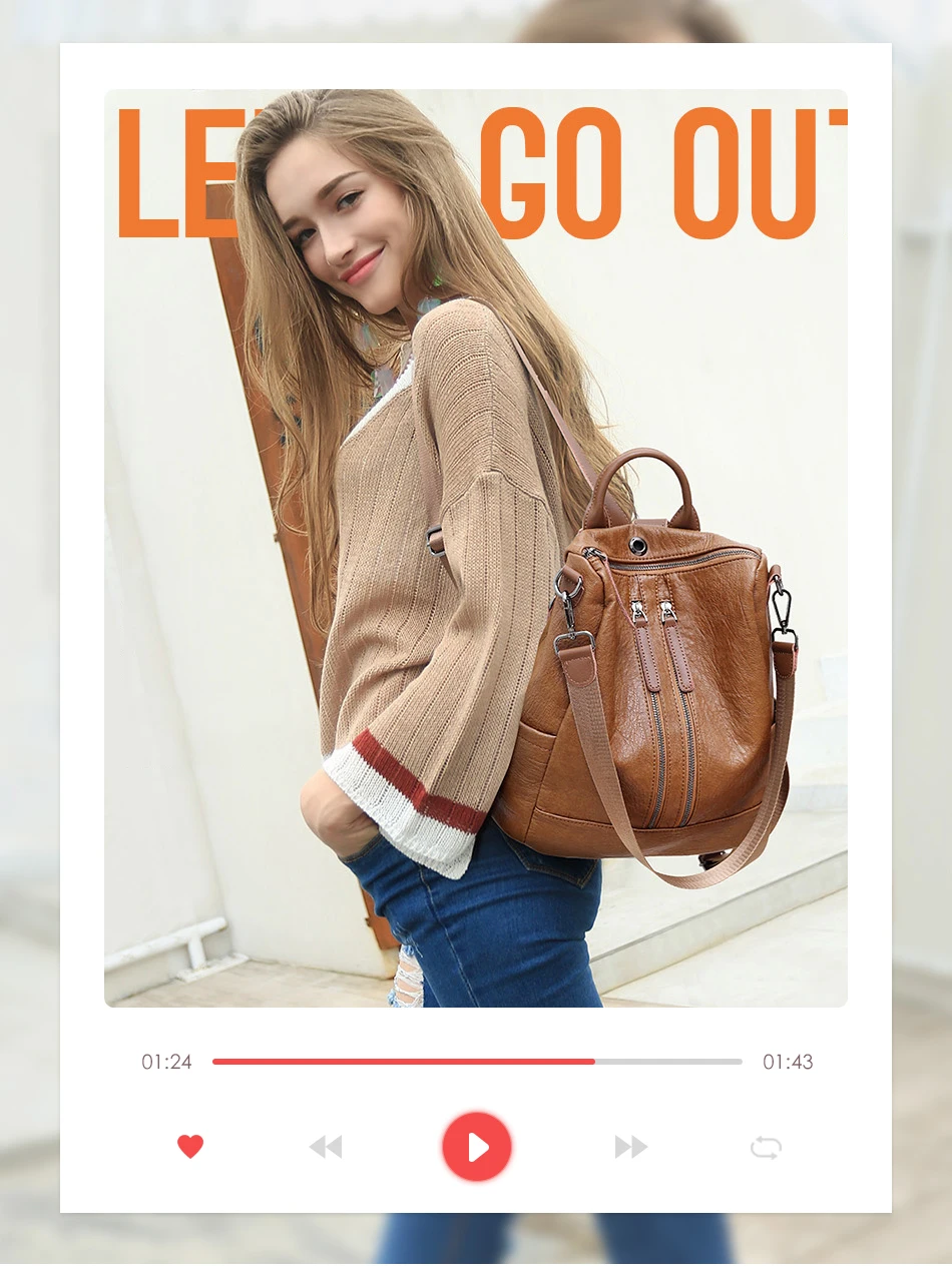 Lovevook, женский рюкзак, винтажный школьный рюкзак для девочек-подростков, искусственная кожа, анти-вор, рюкзаки, большие сумки на плечо для путешествий