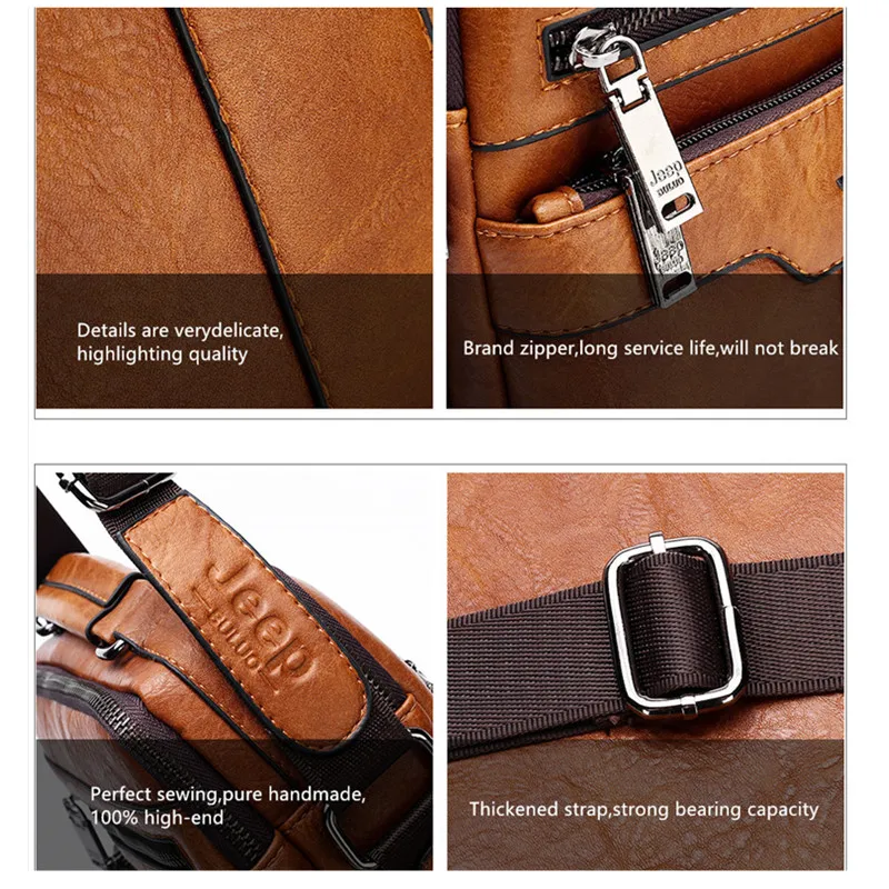 JEEP BULUO gorące męskie torby na ramię Crossbody torebka skórzana z przegródką Fashion Business męska torba na ramię wysokiej jakości torba 5 JEEP BULUO gorące męskie torby na ramię Crossbody torebka skórzana z przegródką Fashion Business męska torba na ramię wysokiej jakości torba 5
