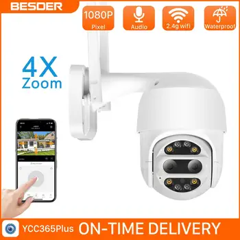 

BESDER 1080P Dual-Lens PTZ Wifi Camera Auto Tracking CCTV Home Security IP Camera Outdoor Auto 4X Zoom Audio Speed Dome Camera