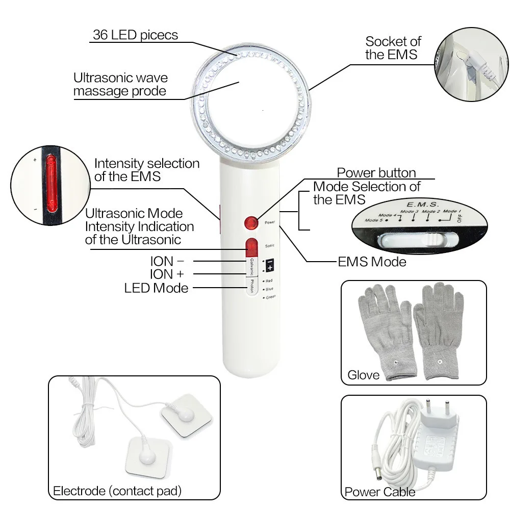 Ультразвуковая кавитация, EMS, инфракрасный массажер для похудения, потеря веса, целлюлит, сжигатель жира, гальваническая инфракрасная ультразвуковая терапия