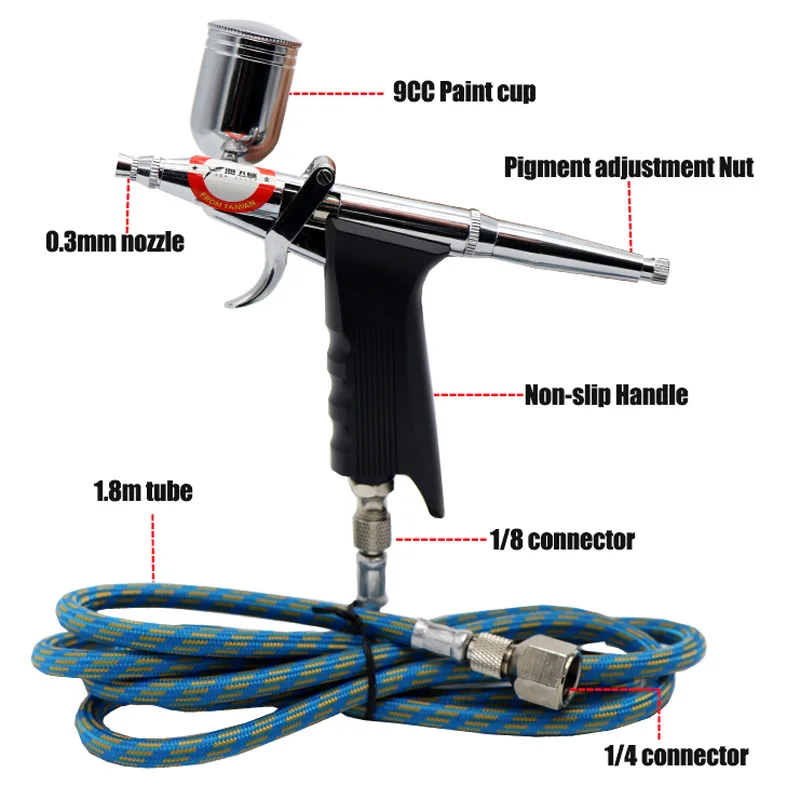 Воздушный Распылитель, кисть, пистолет, пневматический мини Краскораспылитель, инструмент 0,3/0,5 мм, насадка, ручка аэрографа для автомобиля, коммерческая краска, набор инструментов