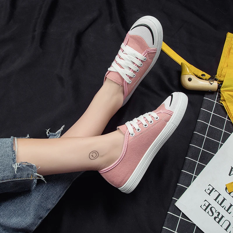 

2020 New Canvas Sneakers Women Shoes Fashion Sneakers Female Flat Casual Shoes Designer chaussures femme sapato U12-75