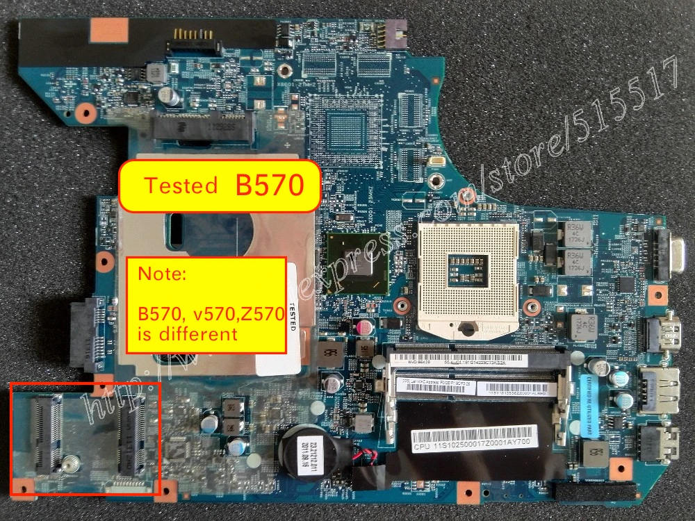 Оригинальная материнская плата для ноутбука lenovo B570 B570E 48.4pa01.021