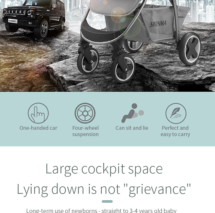 Baby stroller children's lightweight folding umbrella car newborn can sit reclining baby portable shock absorber trolley