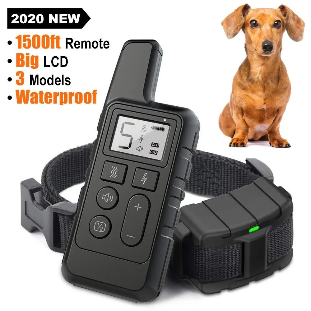 

500m Dog Training Collars Anti Barking Remote Control Dog Electric Shock Collar Training for Dogs Waterproof USB Rechargeable